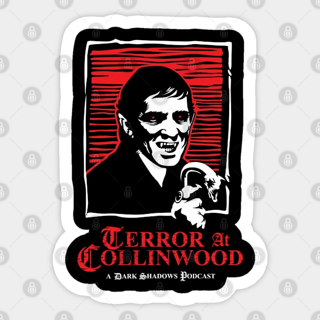Terror at Collinwood - Barnabas Collins 2 - Best for Dark Shirts - Designed by Eric Marshall Sticker by PennyDreadfulXIII